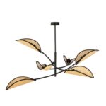 Rattanowy żyrandol do salonu boho Lotus 6 - beżowy