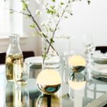 Srebrna lampka stołowa do restauracji Alba IP44
