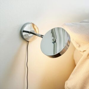 Srebrny kinkiet do sypialni Starlight - włącznik i kabel