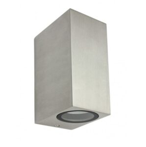 Srebrny kinkiet elewacyjny Mini II IP44 - góra-dół