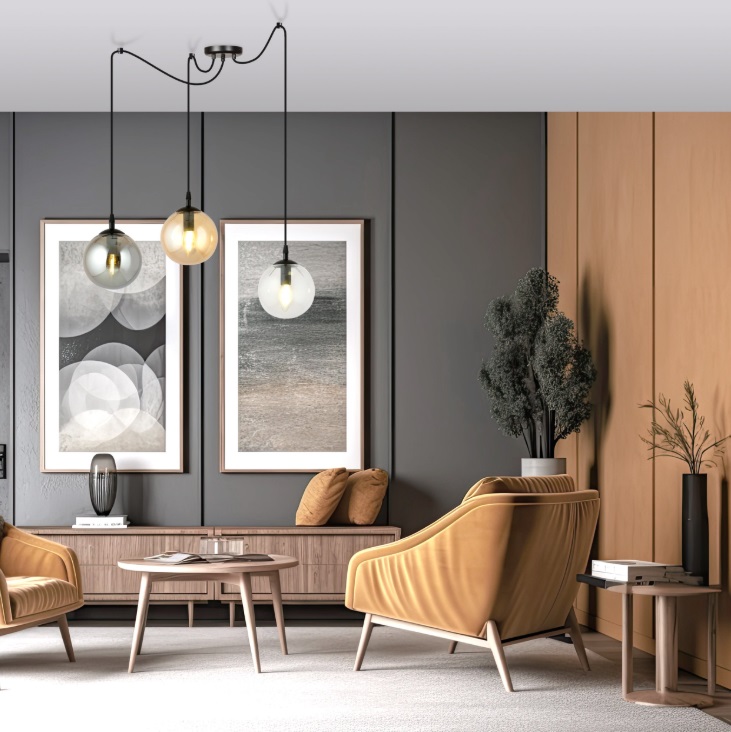 Trzykolorowa lampa wisząca Gigi 3 - pająk