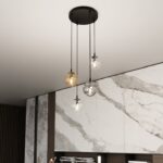 Wielokolorowa lampa wisząca Cosmo Premium 4 - szklane klosze