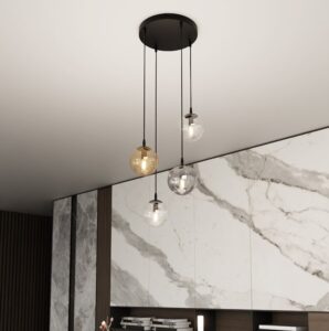 Wielokolorowa lampa wisząca Cosmo Premium 4 - szklane klosze