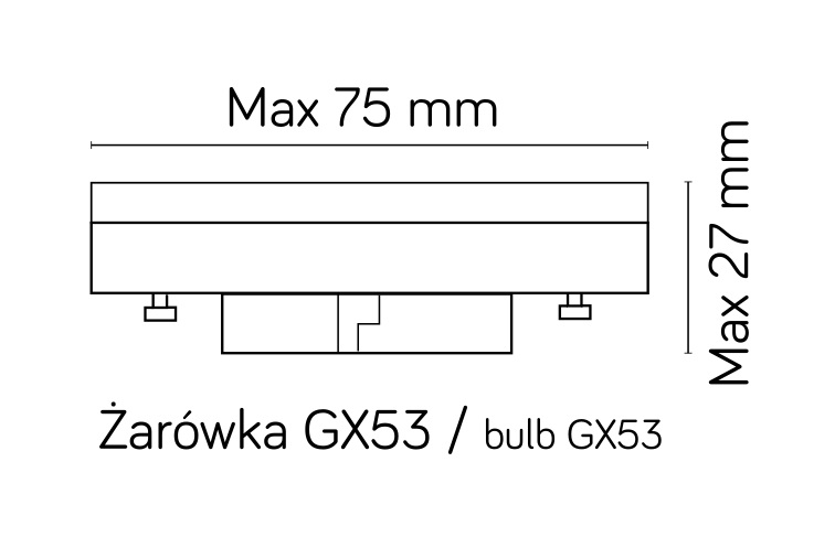 Żarówka GX53 - wymiary