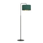 Zielona lampa stojąca do sypialni Hilde - welur
