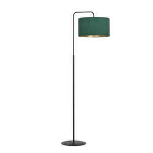 Zielona lampa stojąca do sypialni Hilde - welur