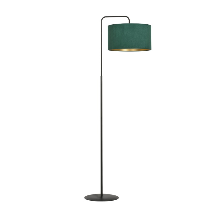 Zielona lampa stojąca do sypialni Hilde - welur