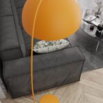 Żółta lampa podłogowa do sypialni Arcos - na łuku