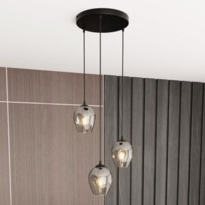 Żyrandol nad stół Istar Premium 3 - grafitowe kule glamour