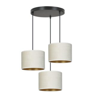 Żyrandol z białymi abażurami do salonu Hilde 3 - welur