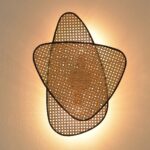 Kinkiet Natura Duo - podwójny klosz z rattanu w stylu boho - 1