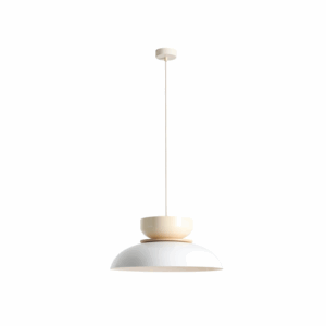 Designerska lampa wisząca Aldo - biały kremowy szeroki klosz 47cm