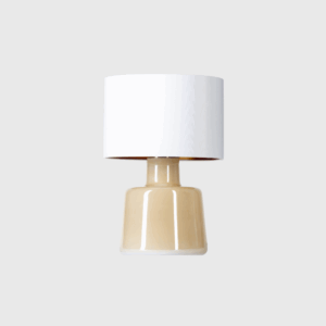 Lampa stołowa Santana Honey 4concepts - bursztynowa podstawa, biały klosz