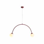 lampa sufitowa bordowa łuk z kloszami - una aldex