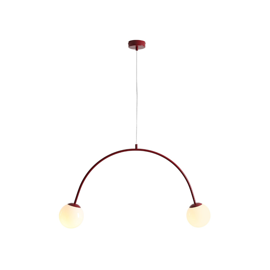 lampa sufitowa bordowa łuk z kloszami - una aldex