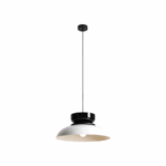 lampa wiszaca bialo-czarny szeroki klosz - aldo aldex