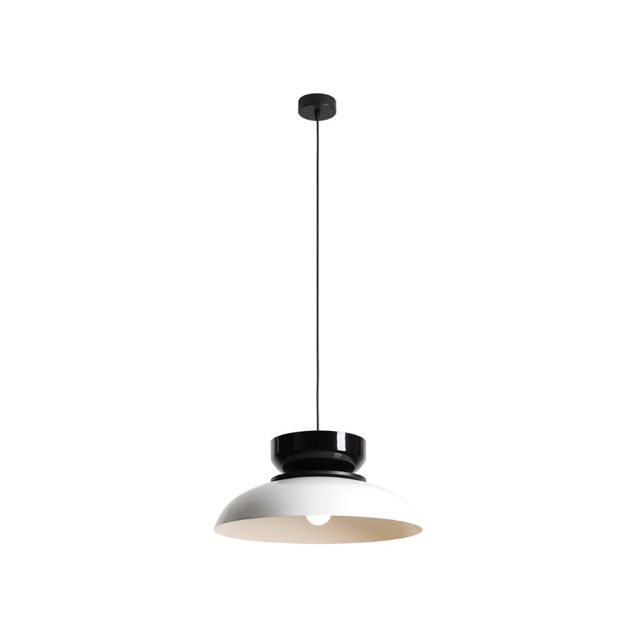 lampa wiszaca bialo-czarny szeroki klosz - aldo aldex