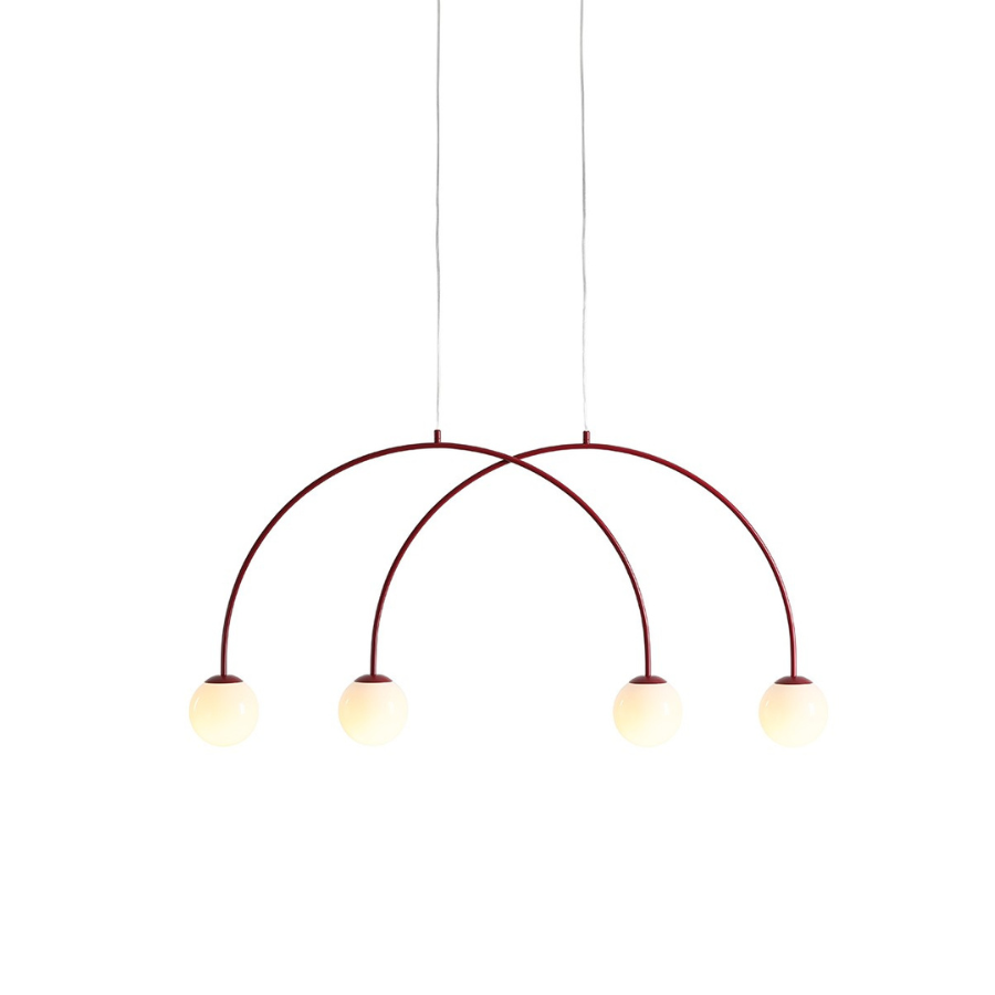 lampa wiszaca bordo łuki 4 klosze - una aldex