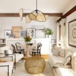 rattanowy zyrandol przytulny styl salon boho natura stepintodesign