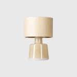 szklana beżowa elegancka lampa stołowa beżowy abażur - beige aesthetic - santana 4concepts