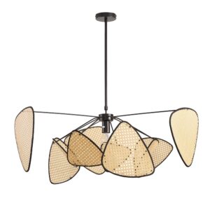 Lampa wisząca Natura - żyrandol boho rattan - naturalny odcień