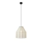 Beżowa lampa wisząca nad stół Aiko - lniana