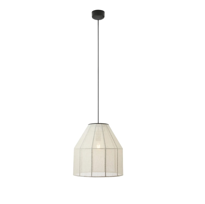 Beżowa lampa wisząca nad stół Aiko - lniana