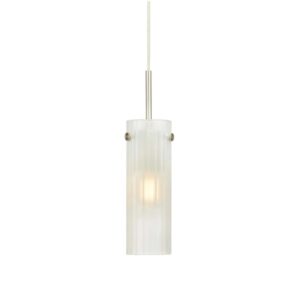 Biała lampa wisząca tuba Tibia - ryflowane szkło