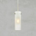 Biała lampa wisząca tuba Tibia - szklana