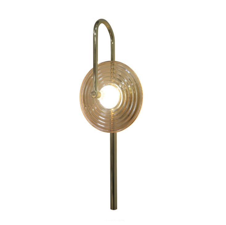 Bursztynowo-szklany kinkiet Plato LED - tarcza