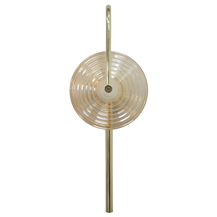 Bursztynowo-szklany kinkiet Plato LED