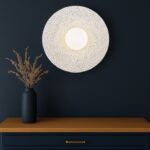 Ceramiczny kinkiet dysk do salonu Boll IP44 - rękodzieło Bolesławiec