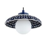 Ciemnoniebieska lampa wisząca ceramiczna Boll 28