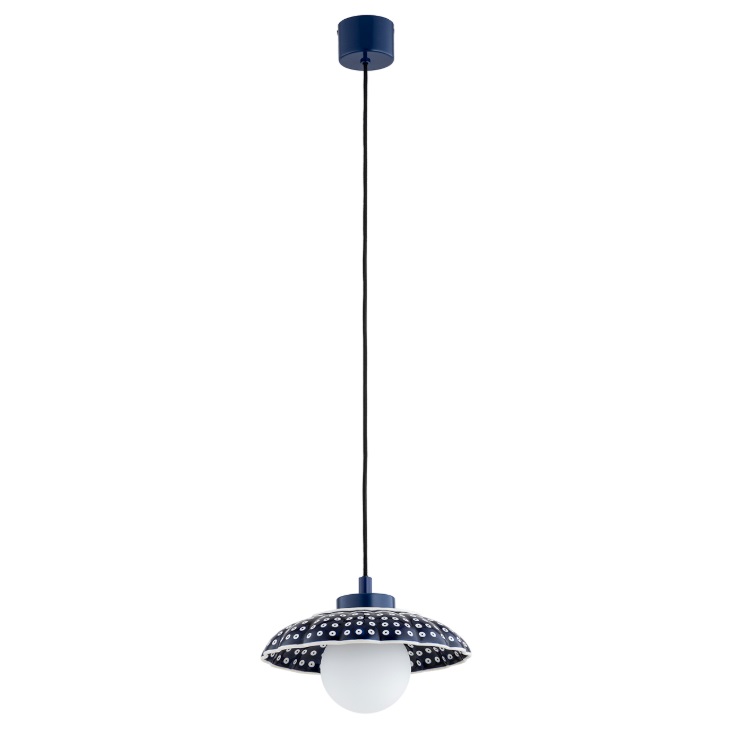 Ciemnoniebieska lampa wisząca ceramiczna Boll 28 - klasyczna