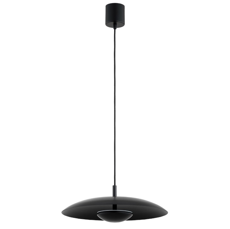 Czarna lampa wisząca Bolton LED - płaska