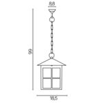 Czarna lampa wisząca zewnętrzna Wenecja IP43 - retro