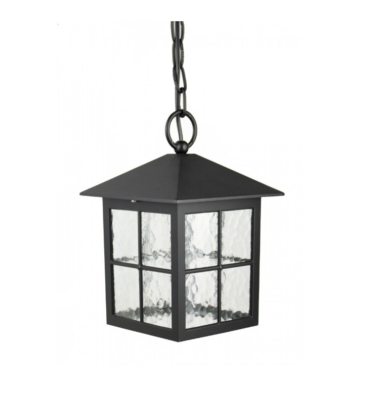 Czarna lampa wisząca zewnętrzna Wenecja IP43 - styl retro