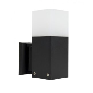 Czarny kinkiet elewacyjny Cube IP44 - nowoczesny