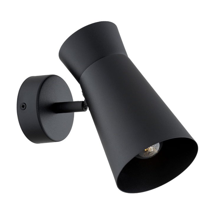 Czarny kinkiet nad szafkę nocną Lord - obrotowy