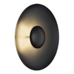 Czarny okragły kinkiet dekoracyjny Bolton LED - światło odbite