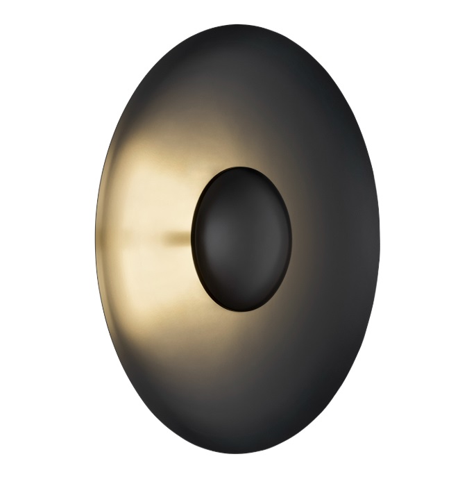 Czarny okragły kinkiet dekoracyjny Bolton LED - światło odbite