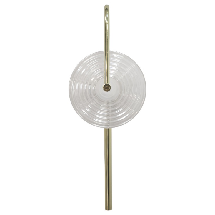 Dekoracyjny złoty kinkiet Plato LED – faliste szkło Dekoracyjny złoty kinkiet Plato LED - faliste szkło