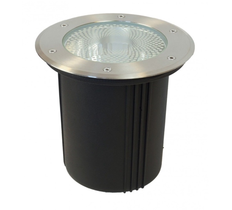 Duża lampa najazdowa Pabla IP67 E27 - srebrna 21cm