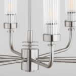 Duży srebrny żyrandol Preston 8