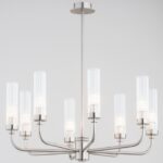 Duży srebrny żyrandol Preston 8 - transparentne szkło