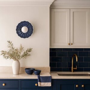 Kinkiet / plafon granatowy muszla Boll 28 - ceramika Bolesławiec