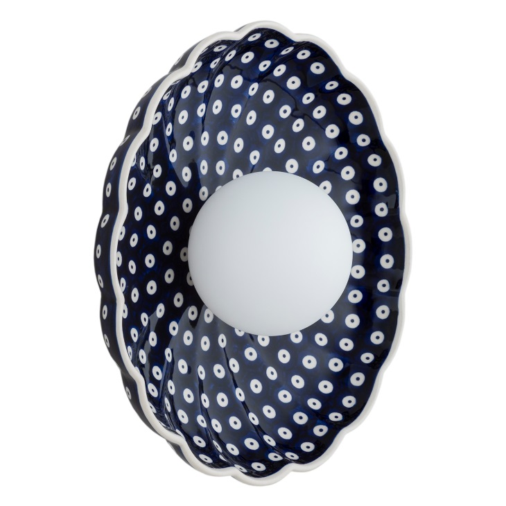 Kinkiet granatowy muszla Boll - ceramika Bolesławiec