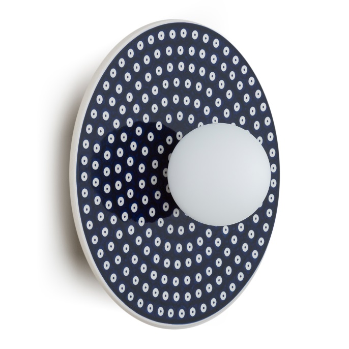 Kinkiet granatowy - plafon kula Boll - ceramiczny