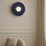 Kinkiet granatowy - plafon kula Boll - ceramika Bolesławiec