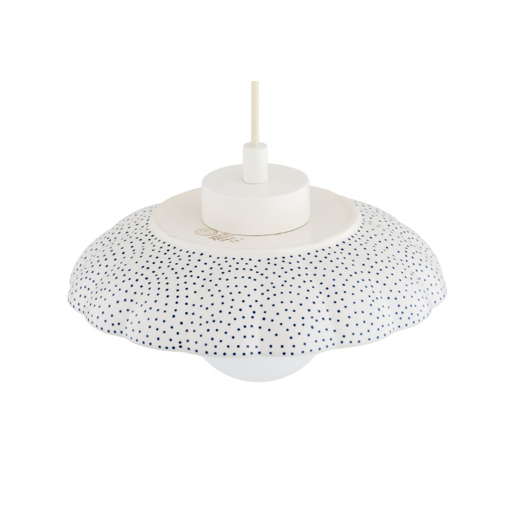Kremowa ceramiczna lampa wisząca kula Boll - klasyczna